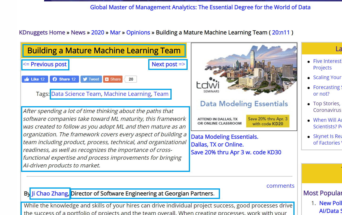 KDNuggets article screenshot