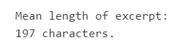 mean length of excerpts