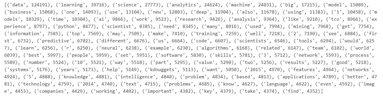 most freq words