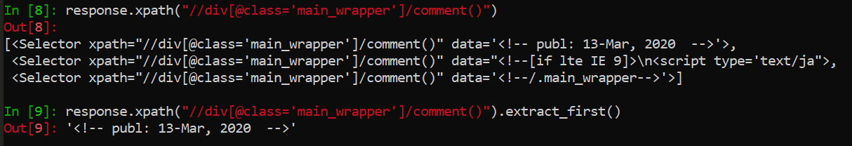scrapy shell example