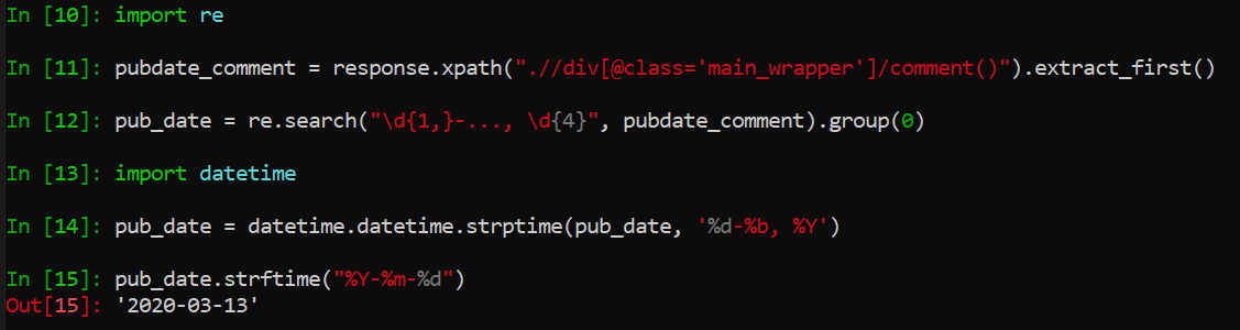 scrapy shell example