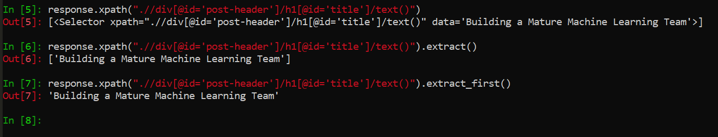 scrapy shell example